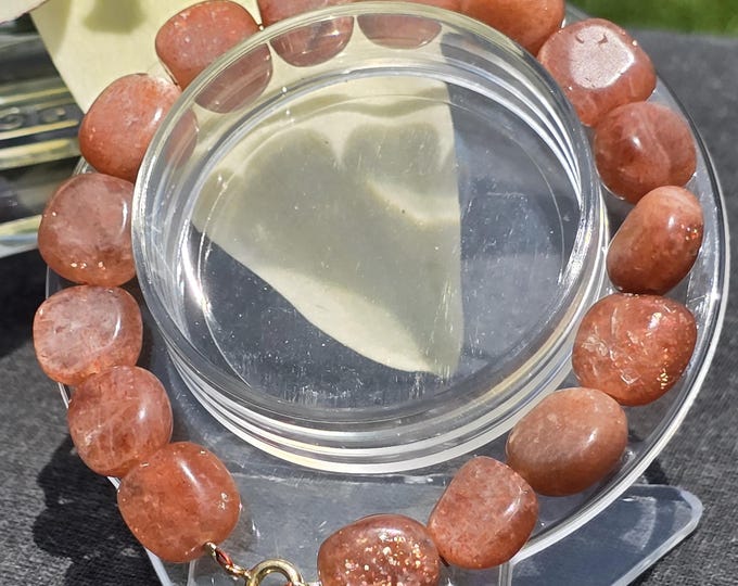 Arusha Confetti Sunstone Cube Crystal Bracelet