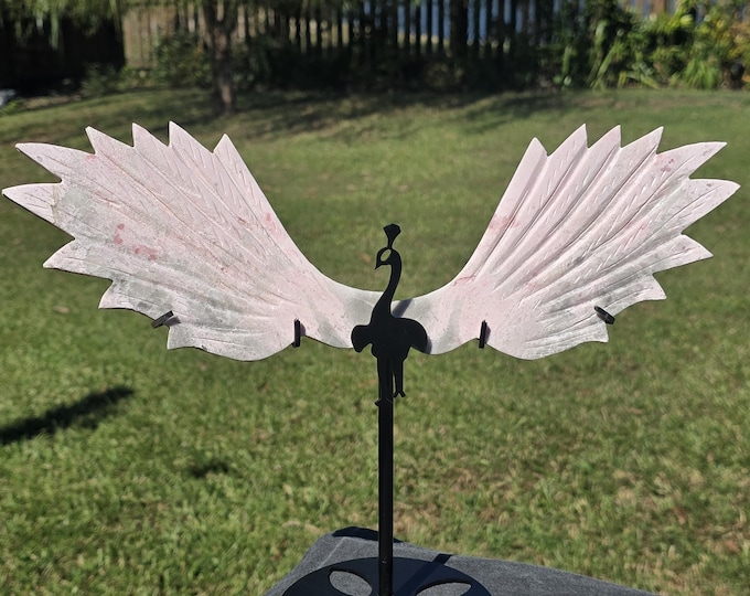 Pink Opal Crystal Peacock Wings