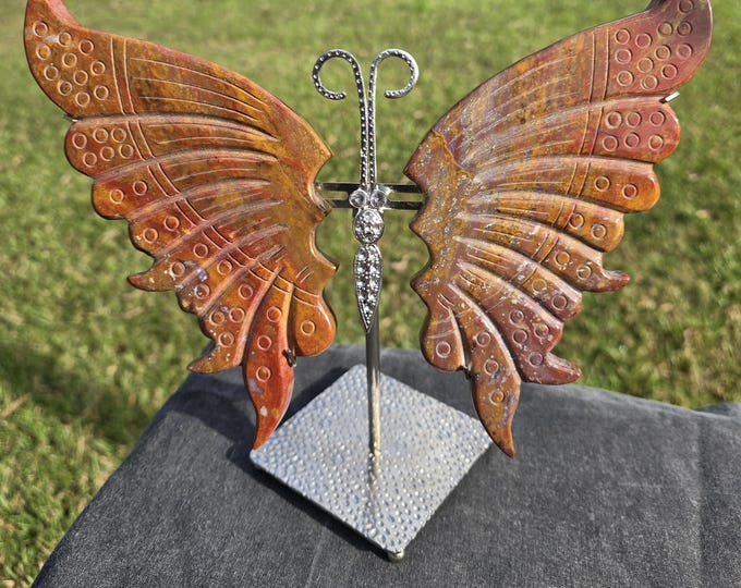 Ocean Jasper Crystal Butterfly Wings