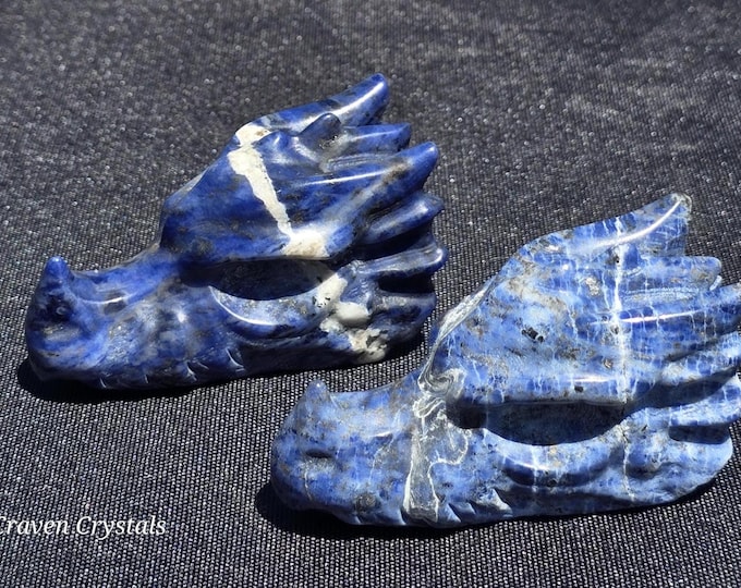 Sodalite Crystal Dragon Head Carvings