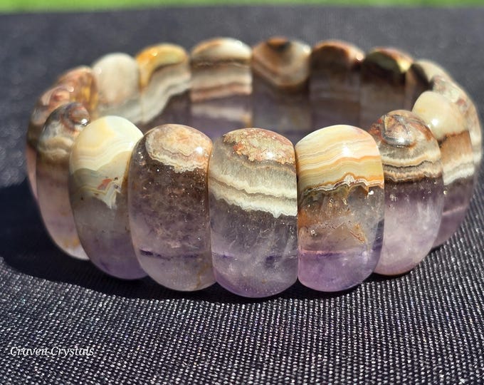 Amethyst Agate Crystal Soft Bangle Bracelet