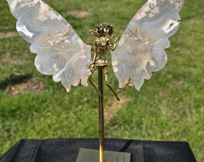 Flower Agate Crystal Butterfly Wings