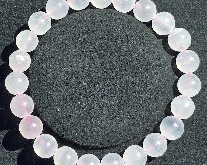 Pink Calcite 9mm Crystal Beaded Bracelet