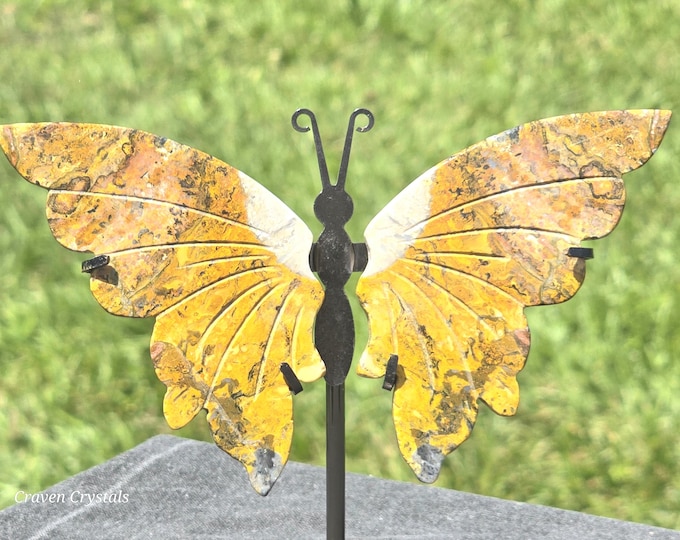 Yellow Jasper Crystal Butterfly Wings