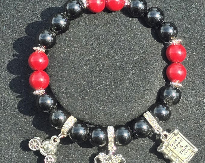 Obsidian & Cinnabar 'Wish Collection' Custom Crystal Bracelet ~ Once Upon a Time