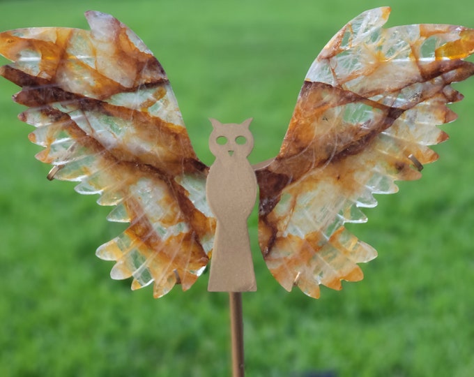 Golden Healer Crystal Owl Wings