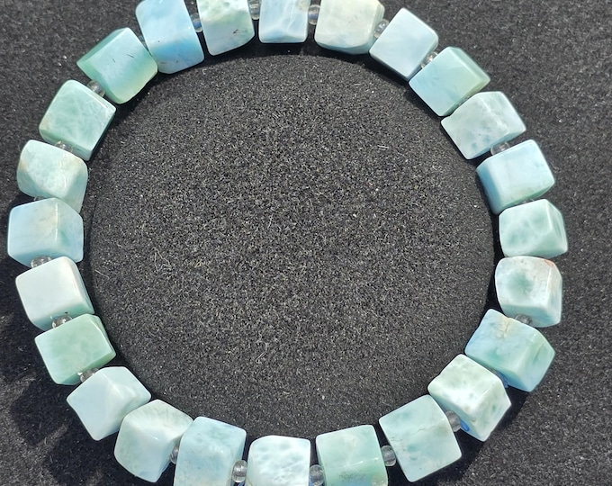 Larimar Crystal Cube Bracelet
