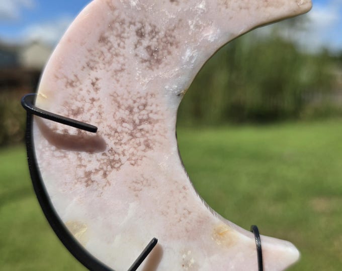 Pink Amethyst Crystal Moon