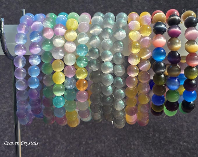 Colorful Satin Spar Crystal Beaded Bracelets