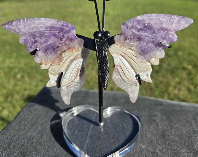 Amethyst Crazy Lace Agate Butterfly Wings