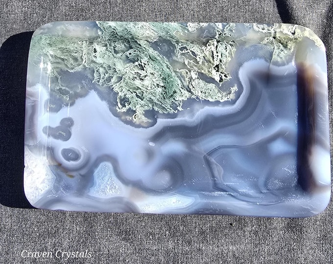 Moss Agate Crystal Rectangular Plates