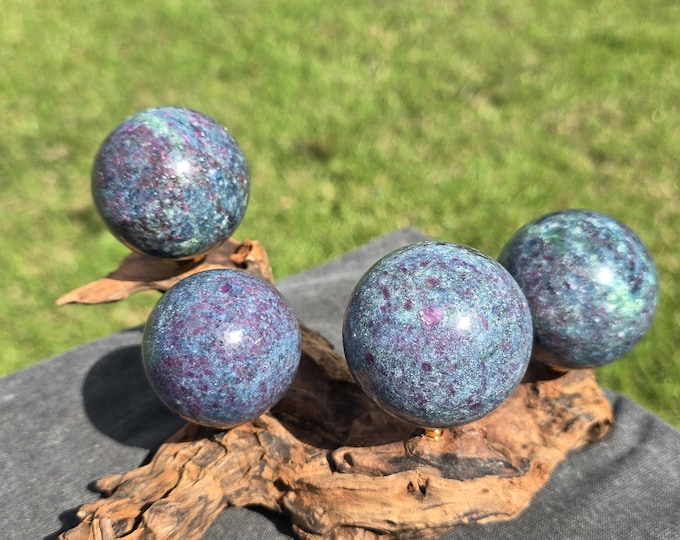 Ruby Kyanite Crystal Spheres