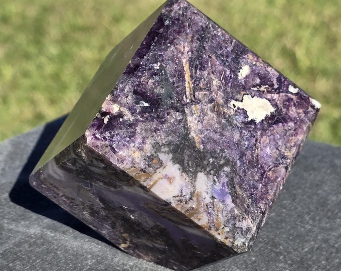 Purple Opalized Fluorite Root Crystal Cube