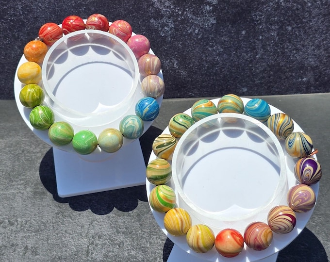 Daqi Lacquered Wooden Beaded Bracelets