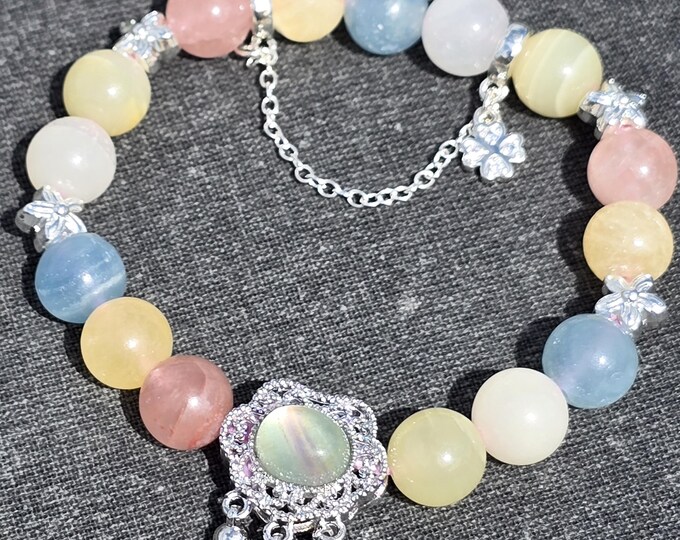 Dancing in the Rain ~ Calcite Multi Color UV Reactive Crystal Bracelet