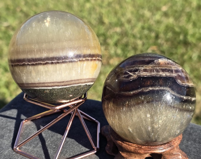 Chalcopyrite Fluorite Crystal Sphere