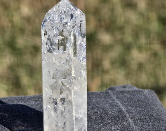 Crackle Clear Quartz Crystal Tower