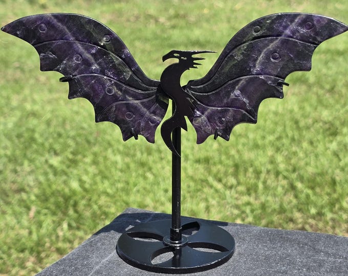 Purple Fluorite Crystal Dragon Wings