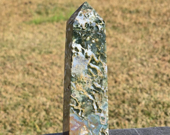 Moss Agate & Ocean Jasper Crystal Towers