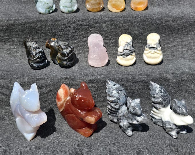 Mini Crystal Squirrel Carvings