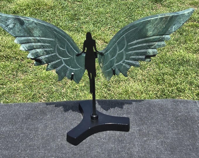 Mini Green Jasper Crystal Angel/Fairy Wings