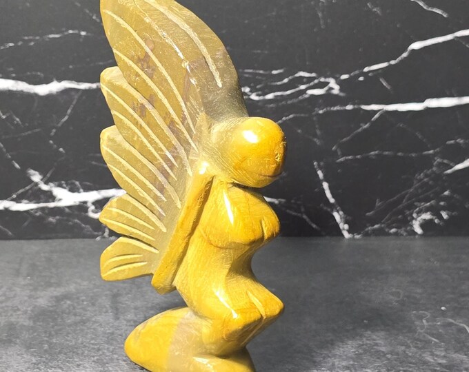 Yellow Mookaite Crystal Fairy Carving
