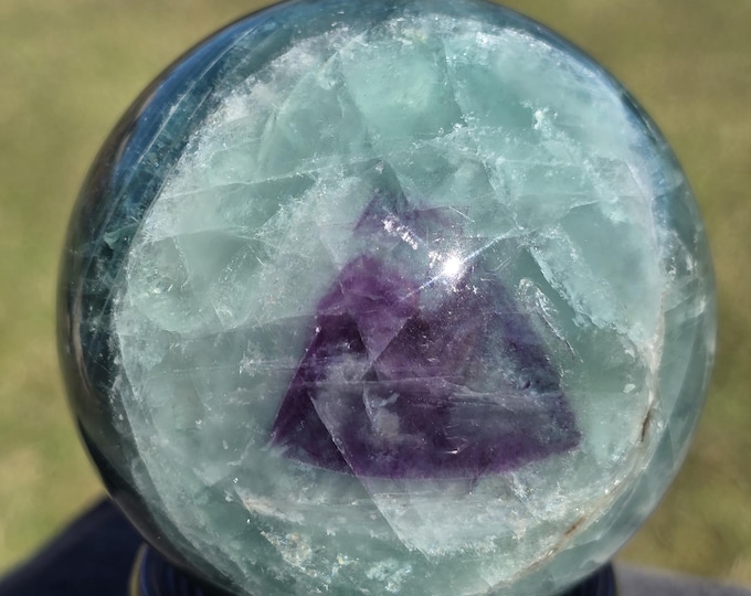 Blue~Green Fluorite Crystal Sphere