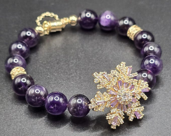 Snowflake Serenity ~ Amethyst Snowflake Crystal Bracelet