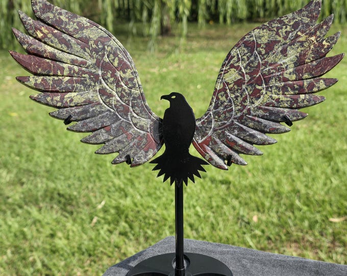 Dragon Blood Jasper Crystal Eagle/Hawk Bird Wings