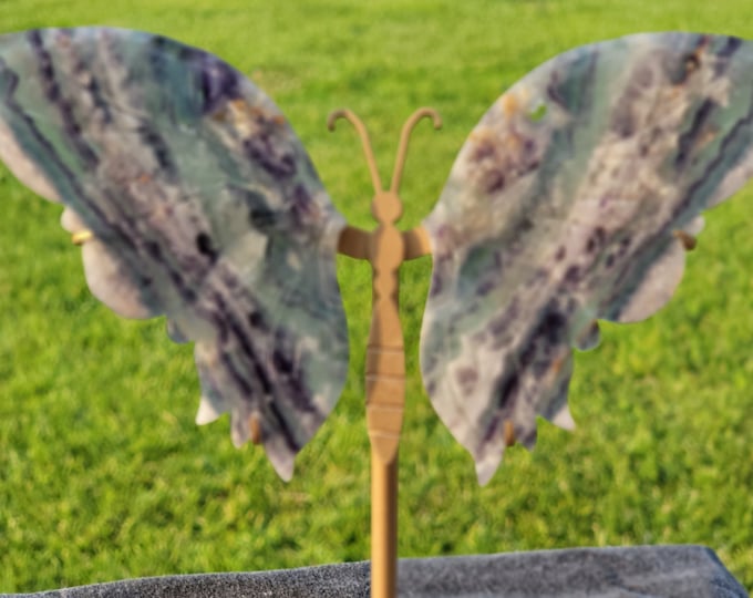 Feather Fluorite Crystal Butterfly Wings