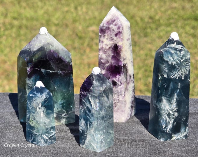 Feather Fluorite Crystal Towers