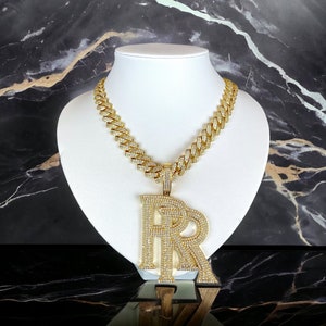 Iced Out Chain Pendant Mens Gangster Jewelry Drip Rapper Trapstar