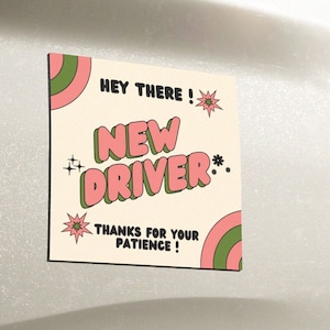 Retro Car Magnets For New Drivers, Bumper Sticker Magnet Gifts For New Driver Cute Car Decor Funny Bumper Magnet Hey There New Driver