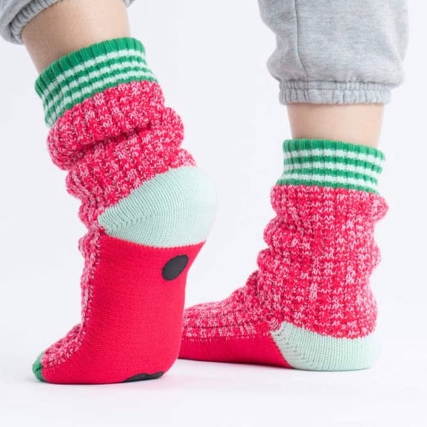 House Sock Cozy Feet Sock For Her Sock For Him Knit Slipper Sock  Gift Lounge Wear Cold Feet Gift For Student Varsity Sock Multi Color Block