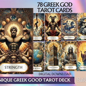 78 Cartas de Tarô Mitológicas Deck de Cartas de Tarô Digital Deck de Cartas de Tarô em PDF Cartas de Tarô Únicas Deck de Cartas de Oráculo Cartas Imprimíveis Deck de Cartas de Tarô da Sabedoria