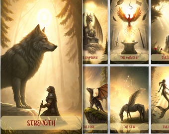 Sofortiger Download Tarotkarten Gold-Tarotkarte Digitale Tarotkarten Deck Schwarzes Tarot Deck Einzigartiges Tarot Deck Anfänger druckbares Orakel Deck