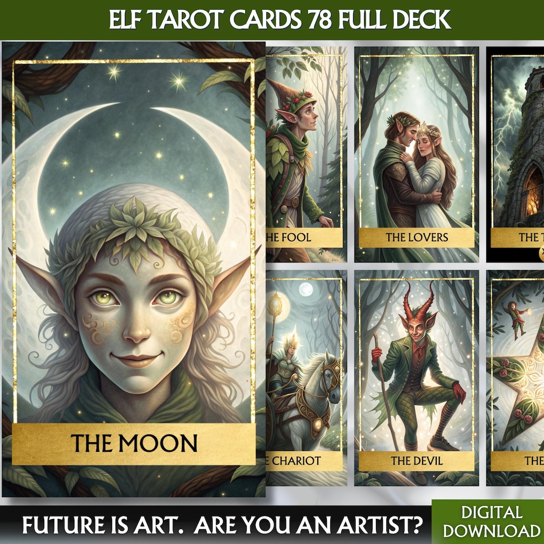 Digital Elf Tarot Deck Fairy Tale Tarot Cards Deck Printable Full Deck ...