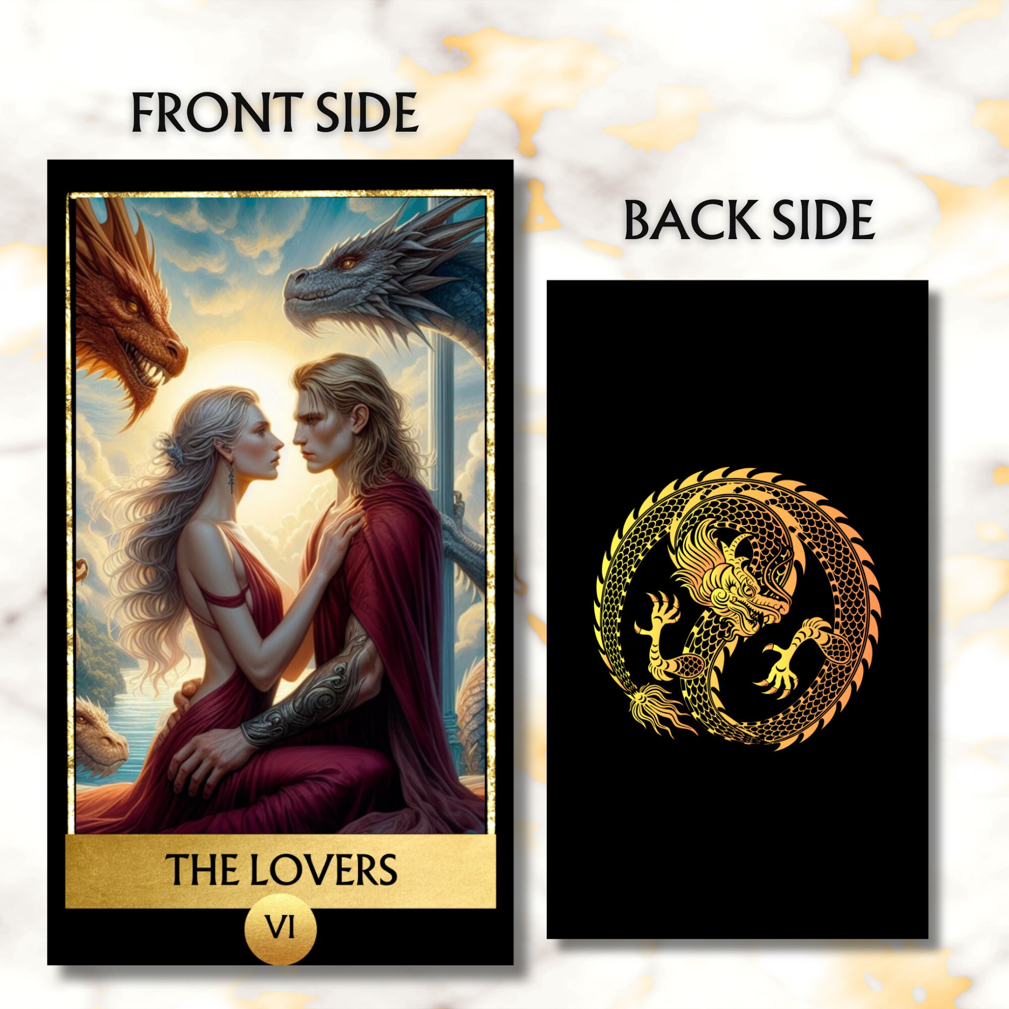 78 Tarot Cards Deck Dragon Tarot Deck Digital Chinese Dragon Artwork ...