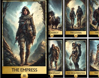 Digital Warriors tarotdeck Survival tarotkaarten dek afdrukbare FullDeck tarotkaarten dek uniek Oracle dek afdrukbare digitale download