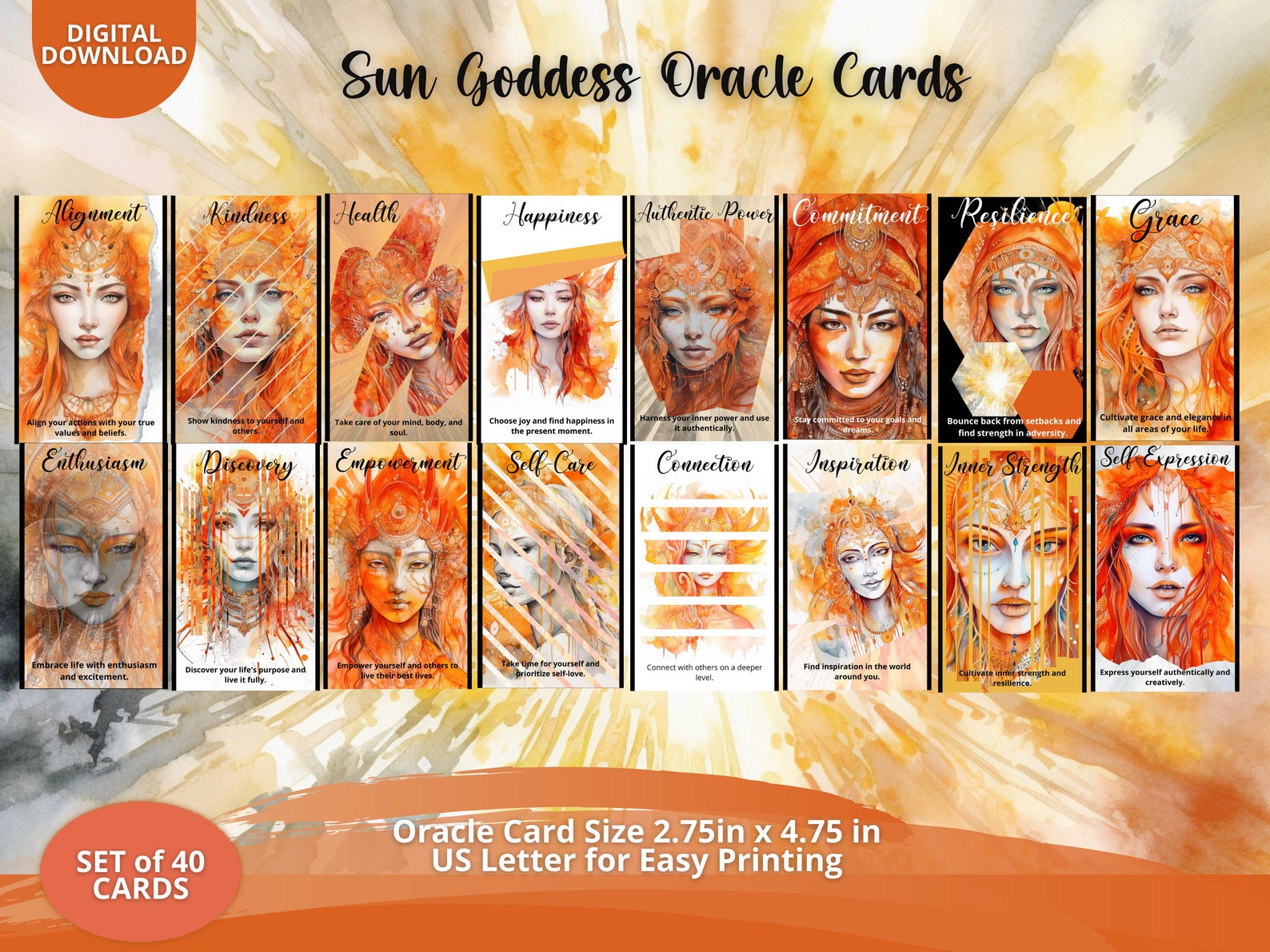 Printable Fairy Oracle Cards Deck Digital Tarot Cards Deck Guide Book ...