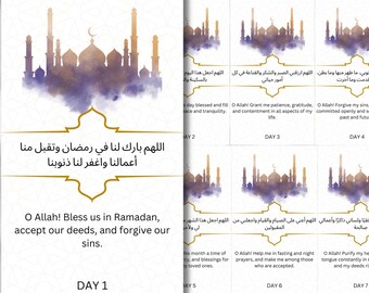 Digital Ramadan Kareem Ramadan Prayer Cards Ramadan Dua Cards Deck Islamic Daily Affirmations Tarawih Tracker Printable Ramadan
