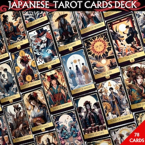 Mazzo di 78 carte dei tarocchi, mazzo di tarocchi giapponesi, mazzo di carte dei tarocchi giapponesi, mazzo di tarocchi unico, mazzo di tarocchi per amanti dei tarocchi, mazzo completo di tarocchi