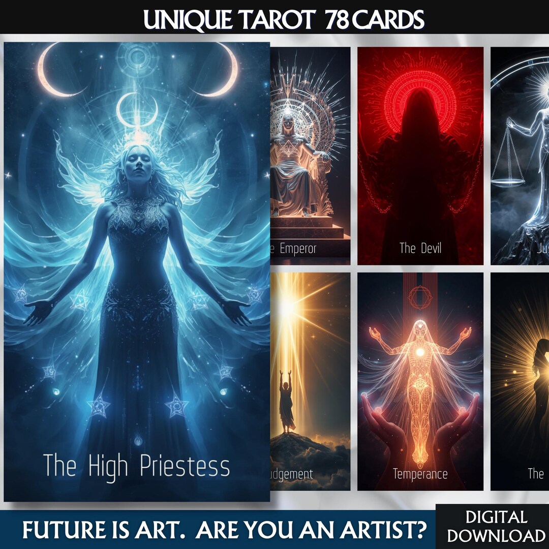 Unique Tarot Deck Digital Tarot Cards Printable Oracle - Etsy
