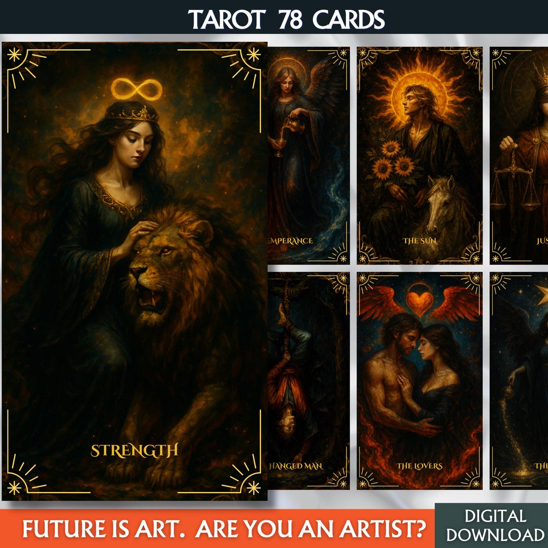 Celestial Tarot Deck Digital Download Printable Tarot Cards Spiritual ...