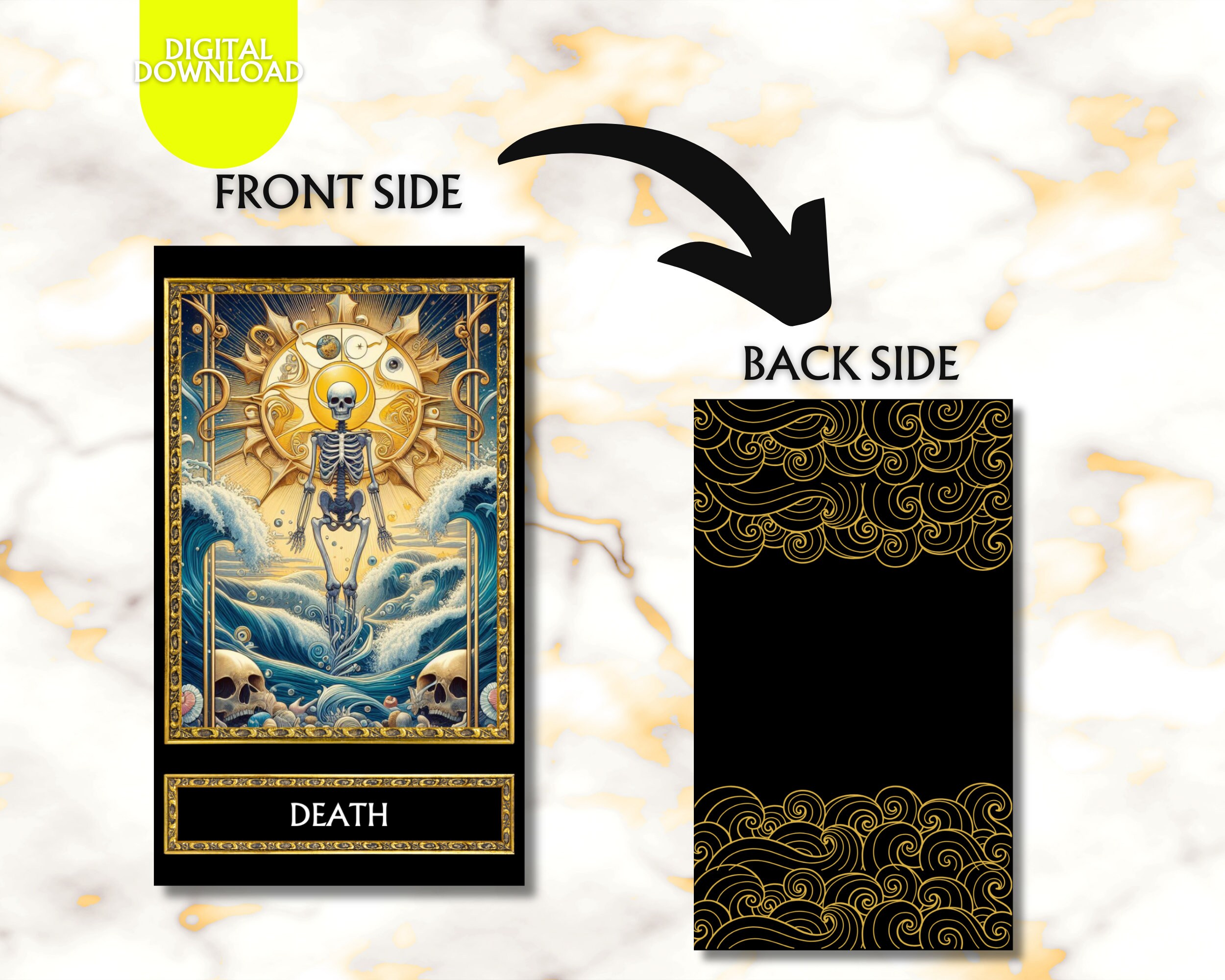 78 Printable Ocean Wave Tarot Cards Deck Digital Tarot Cards Deck Pdf