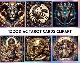 Zodiac Leopard Style Clipart 12 Zodiac Png Zodiac Leopard Design Clipart, Zodiac for POD Astrology Zodiac  Horoscope Zodiac Bundle