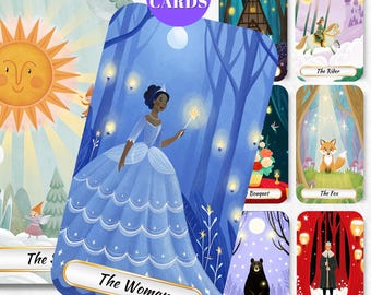 Fairy Tale Tarot Lenormand Tarot Cards Deck Tarot Deck Digital Tarot Prints Printable Tarot cards, printable oracle deck, Unique tarot deck
