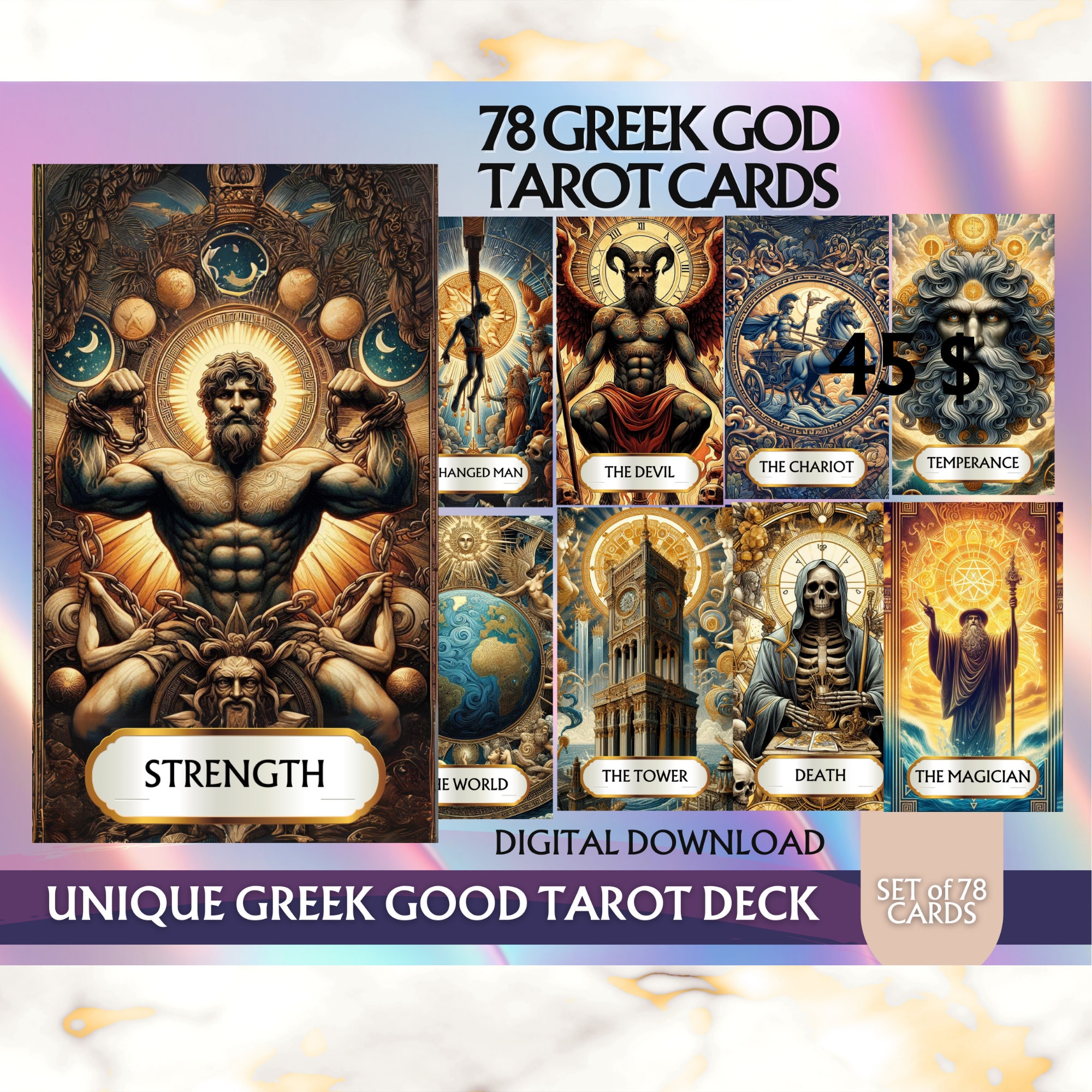 Printable Tarot Deck Bundle Digital Tarot Cards Bundle Artwork ...
