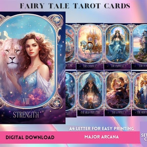 Printable Fairy Major Arcana Tarot Cards Deck Digital Tarot Cards Deck Pdf Tarot Card Unique Oracle Card Deck Printable Fairy Tale Cards