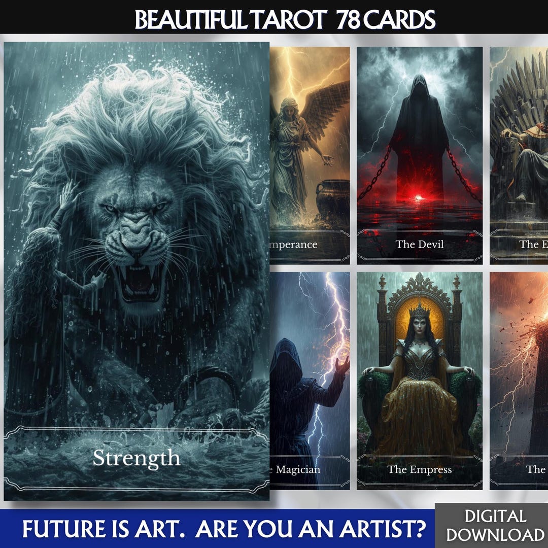 Celestial Tarot Deck Digital Tarot Cards Printable Oracle - Etsy